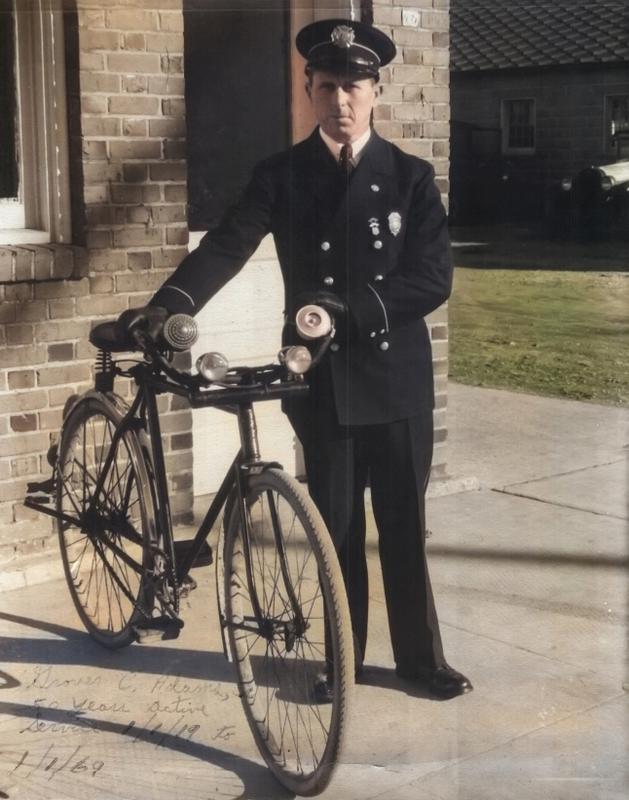Grover Adams the Bicycle Fireman serving 1919 to 1969