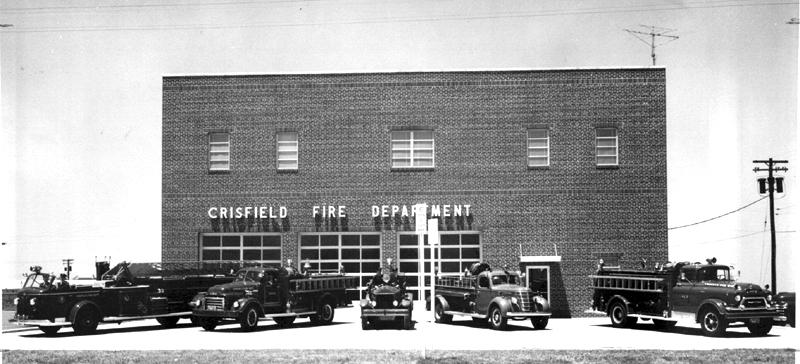 New Fire Station 1961 with current apparatus
Trucks Left to Right  5-6-3-4 & 7